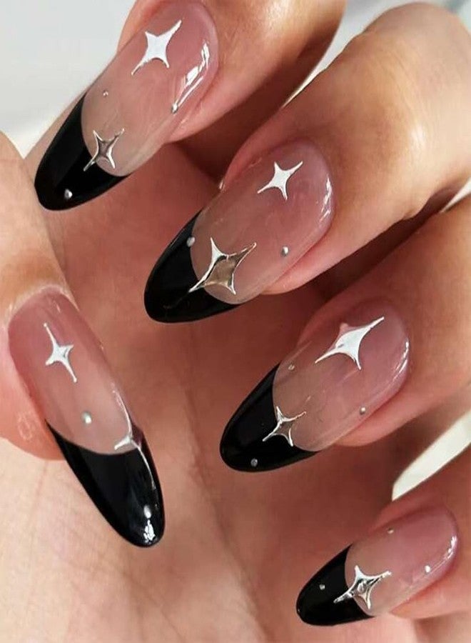 SPLOCUDU 12 Sheets Gold Nail Stickers Star Nail Art Stickers Moon 3D Self Adhesive Nail Decals Silver Rose Gold Black Nail Art Decals Holographic Nails Design for Women Girls Accessories DIY Manicure - Image 4